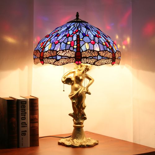 蒂凡尼蜻蜓臺(tái)燈 美式創(chuàng)意裝飾與護(hù)眼閱讀的完美融合，客房床頭批發(fā)首選